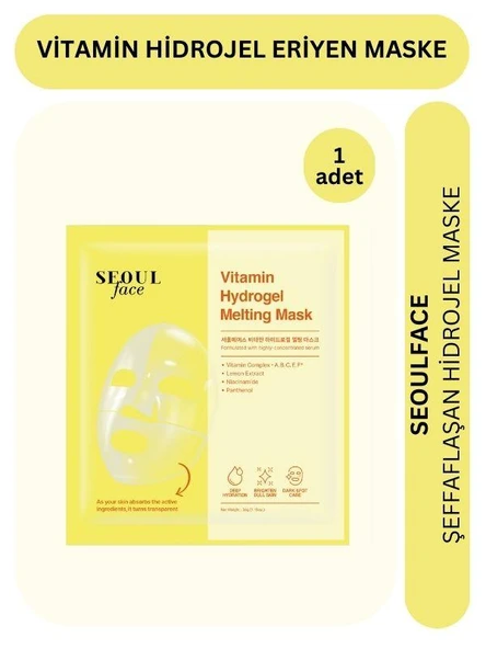 Dermal Seoulface Vitamin Hydrojel Şeffaflaşan Eriyen Maske 34g ürün görseli 1