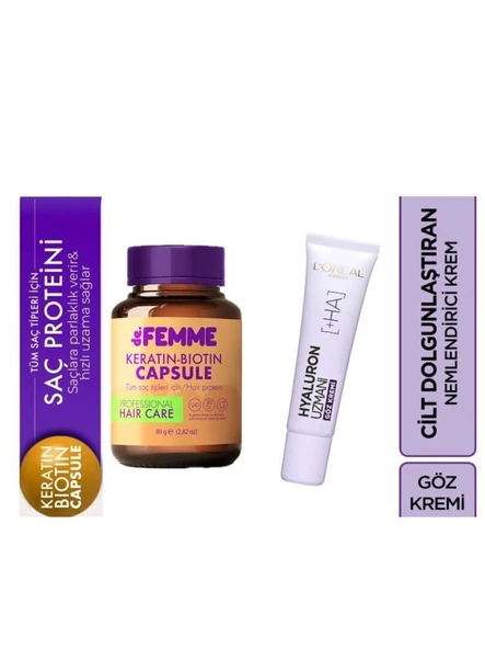 De Femme Saç Bakım Proteini 100Ml+Loreal Hyaluron Uzmanı Göz 15ml ürün görseli 1