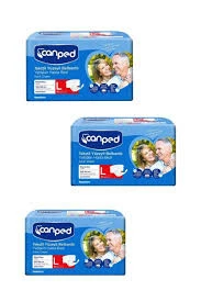 Canped Tekstil Yüzeyli Belbantlı Büyük Boy L 30'lu 3 Adet Hasta Bezi ürün görseli 1