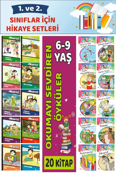 1.ve 2.Sınıflar İçin Okuma Alışkanlığı Kazandıran Mükemmel 20 li Hikaye Seti ürün görseli 1