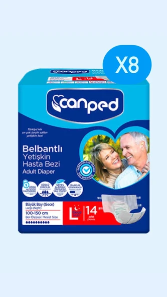 Canped Belbantlı Yetişkin Hasta Bezi Gece L 112'li ürün görseli 1