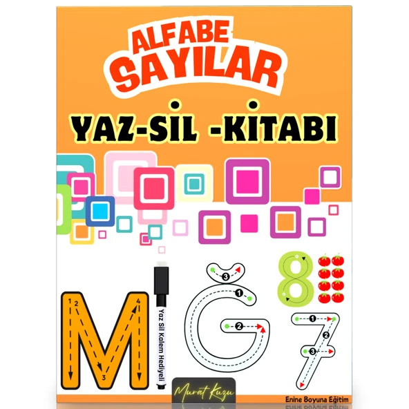 Alfabe Sayılar YAZ-SİL Kitabı (Türkçe Alfabe) ürün görseli 1
