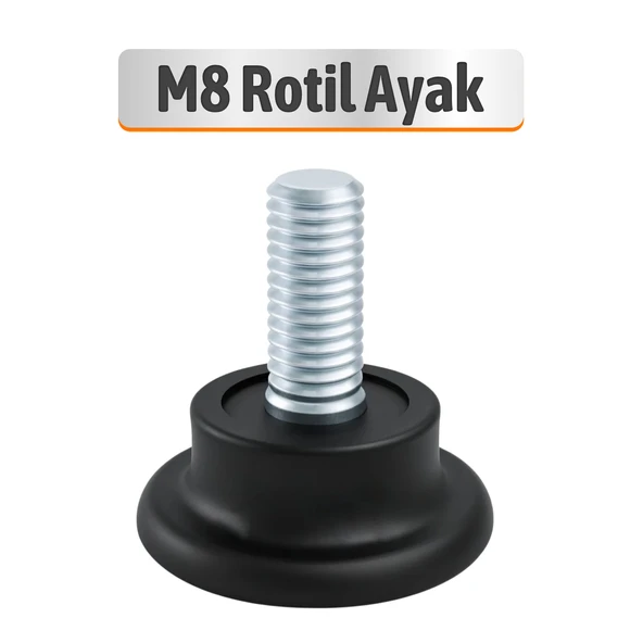 Bingo Rotil Ayak Ayakları M8 Civatalı 8 mm Siyah Profil Ayağı 2.5 Cm ürün görseli 1