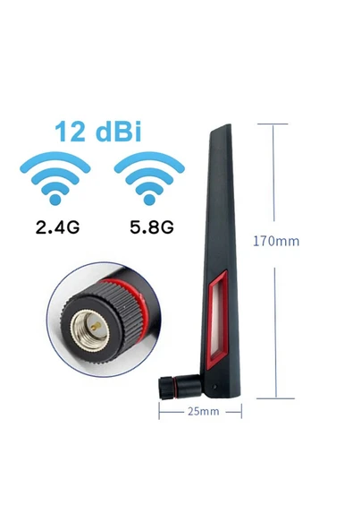 12dbi Dual Band Anten Sma Erkek ürün görseli 1