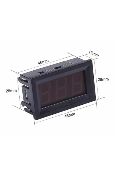 0.56" 0-100V Kırmızı Voltmetre - Resim 8