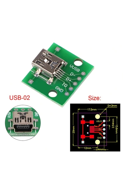 Mini USB to Dip Pcb ürün görseli 1