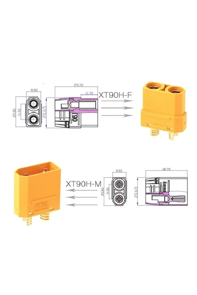 XT90 Konnektör Dişi Erkek Çift - Resim 8