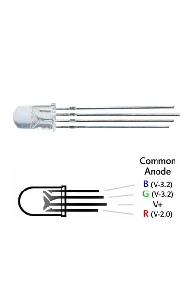 5mm Rgb Led Ortak Anot - Resim 6