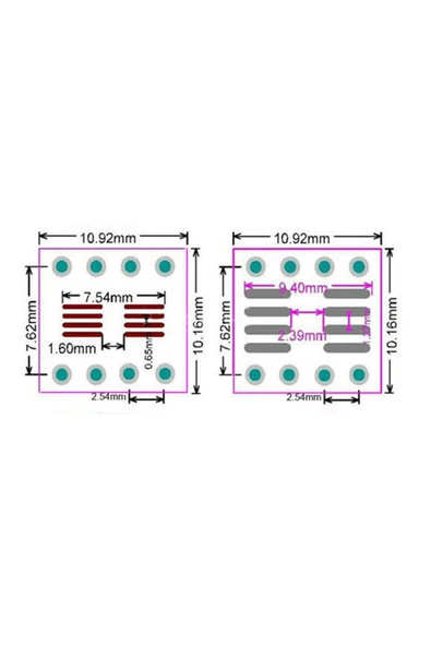 SSOP8 to DIP8 PCB - Resim 8