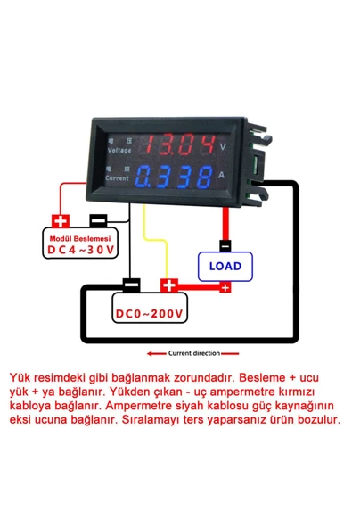 DC 200V 10A Voltmetre M4430 - Resim 2