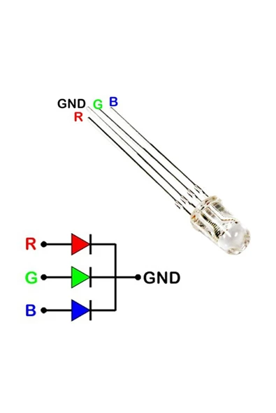 5mm Rgb Led Ortak Anot - Resim 4