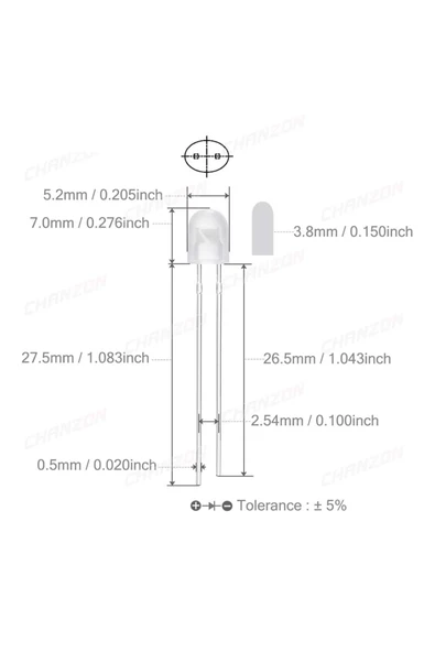 100 Adet 5mm LED Seti - Resim 8