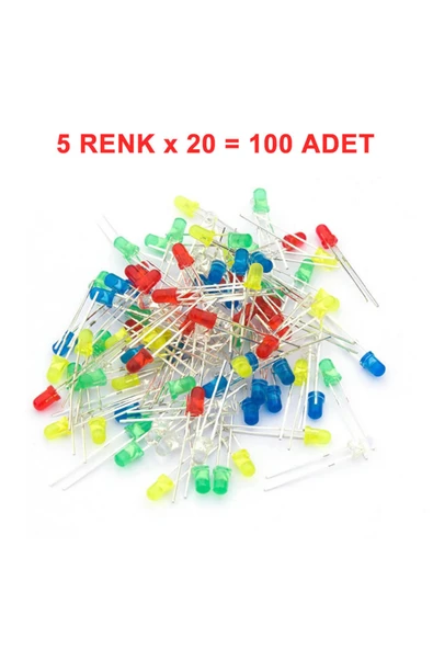 100 Adet 5mm LED Seti - Resim 6