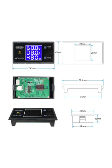 100V 10A Voltmetre Ampermetre Wattmetre - Resim 8