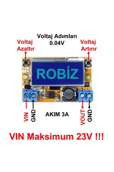 3A Ayarlanabilir Ekranlı Güç Kaynağı ürün görseli 1
