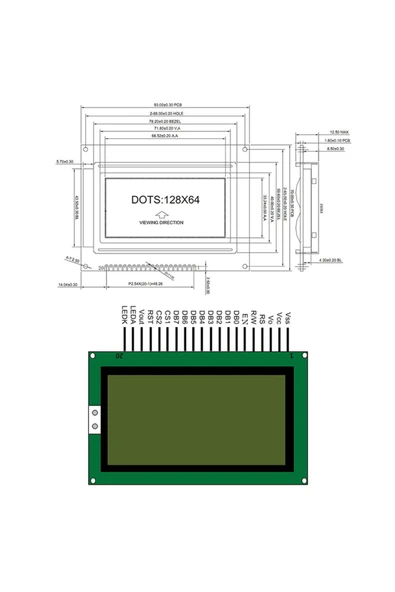 12864B V2 GLCD Mavi - Resim 7