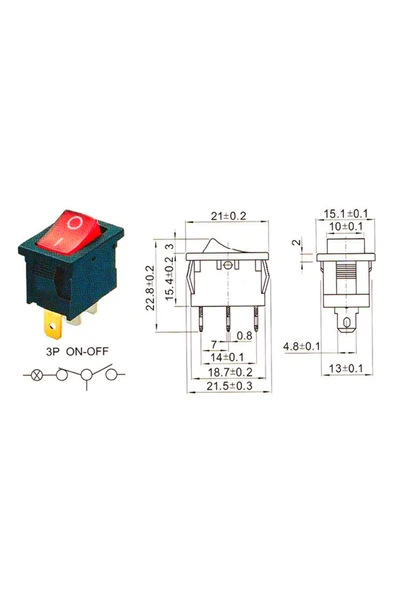 3 Pin Ledli Anahtar KCD1-1 - Resim 8