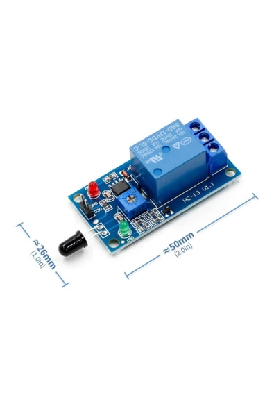 Röleli Alev Sensör Modül 12V - Resim 2
