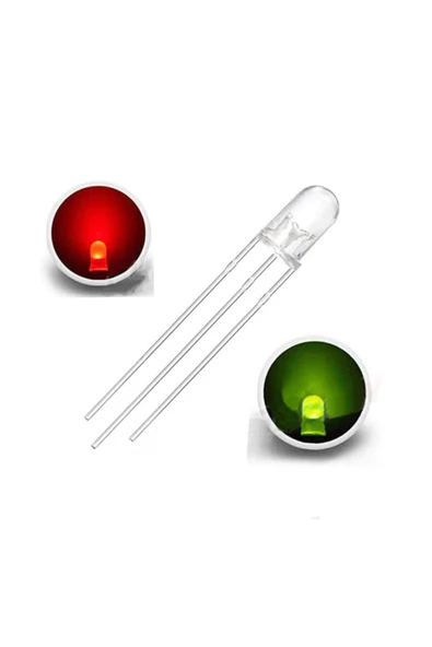 Led 5mm Kırmızı Yeşil Ortak Katot ürün görseli 1