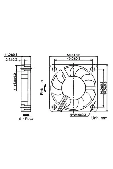 12V 5x5CM FAN - Resim 3