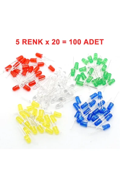 100 Adet 5mm LED Seti ürün görseli 1