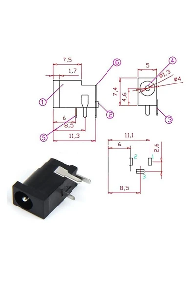 DC002 3.5mm x 1.3mm - Resim 8