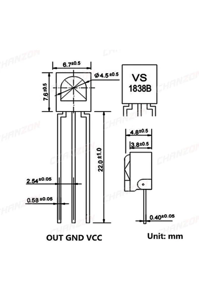 VS1838B 38KHZ IR Alıcı Sensör - Resim 7