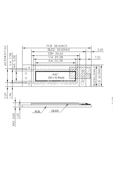128X32 OLED LCD - Resim 6