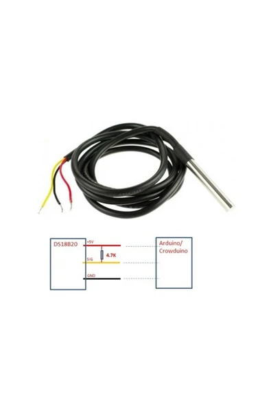 DS18B20 Kablolu Sensör 1 Metre - Resim 4
