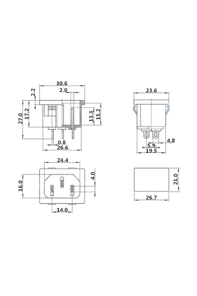 220V Power Soketi C14 - Resim 8
