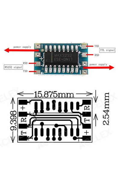 Mini Max3232 RS232 TTL Breakout - Resim 8