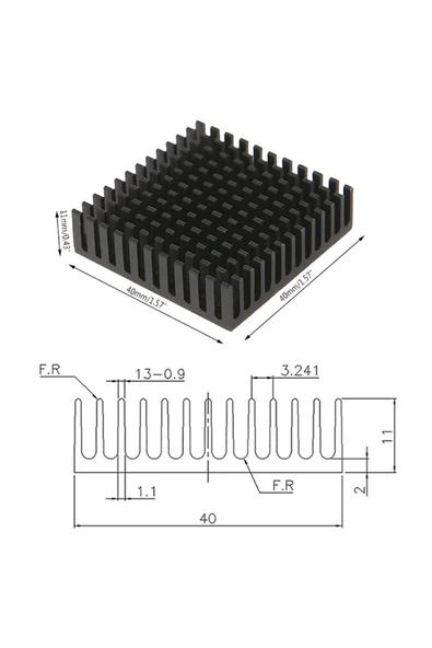 4x4cm Aluminyum Soğutucu - Resim 8