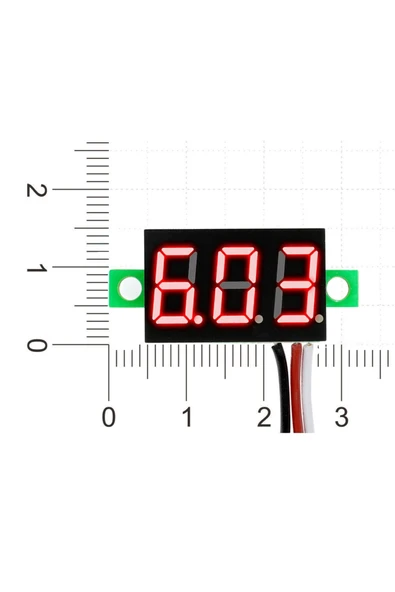 0.36 Kırmızı 0-30V Voltmetre - Resim 8