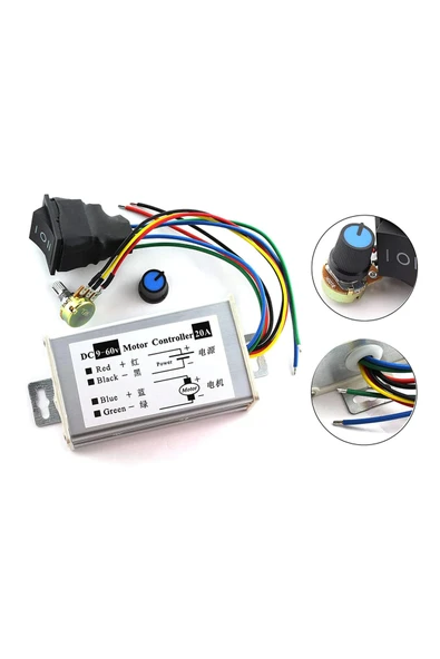 20A 60V DC Motor Sürücü Yön Anahtarlı - Resim 2