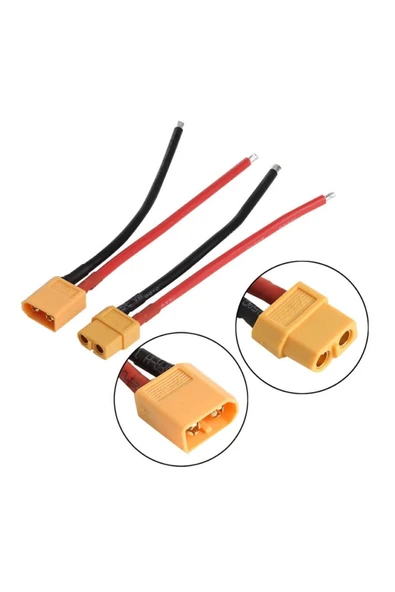 XT60 Kablo 10cm Dişi Erkek Çift - Resim 8