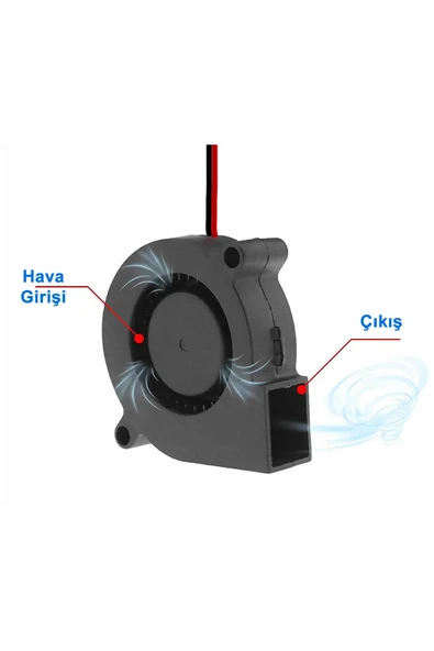 12V 5015 Salyangoz Fan - Resim 4