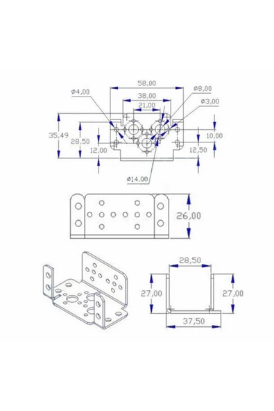 Servo Bracket Montaj Parçası - Resim 8