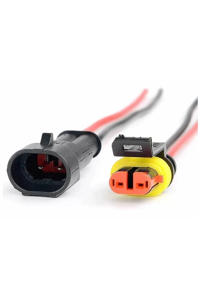 2 Pin Kablolu Su Geçirmez Konnektör Çift ürün görseli 1