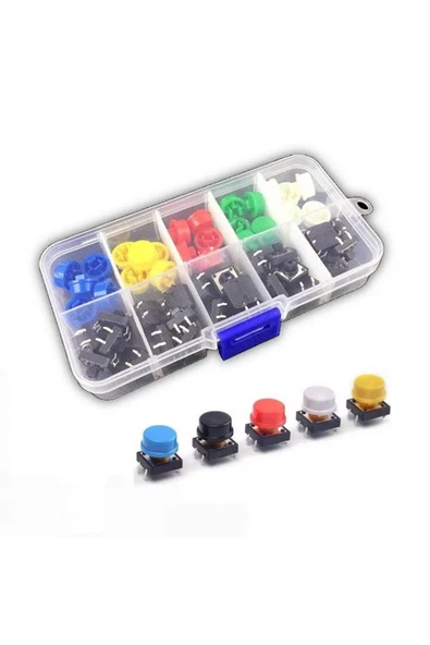 12x12mm Tact Buton Set 25 Adet - Resim 7