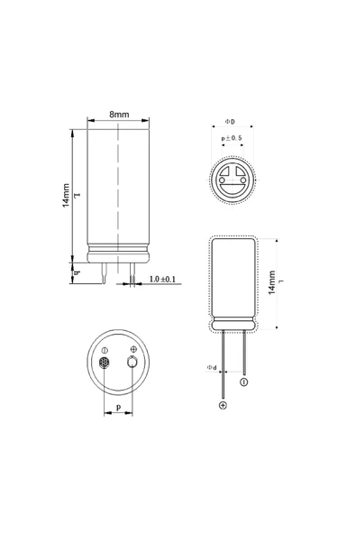 2.7V 1F Süper Kapasitör 8x14mm - Resim 7