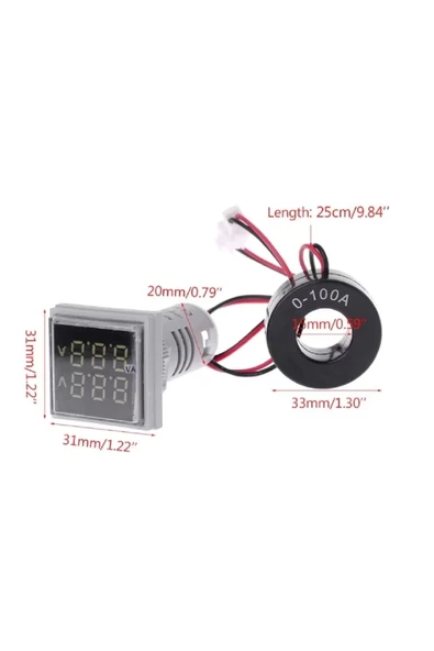 500V 100A Volt Ampermetre AD16-22VAMS - Resim 4