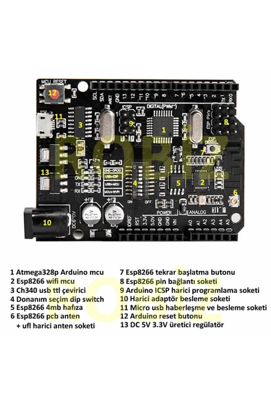 Arduino UNO R3 Esp8266 Wifi - Resim 8