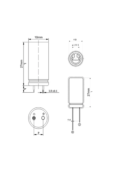 2.7V 10F Süper Kapasitör 10x25mm - Resim 7