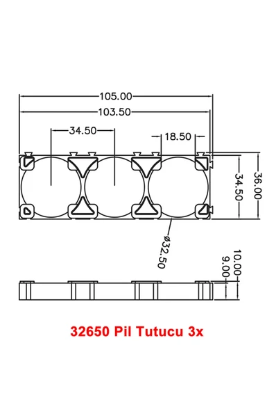 32650 Pil Tutucu 3x - Resim 5