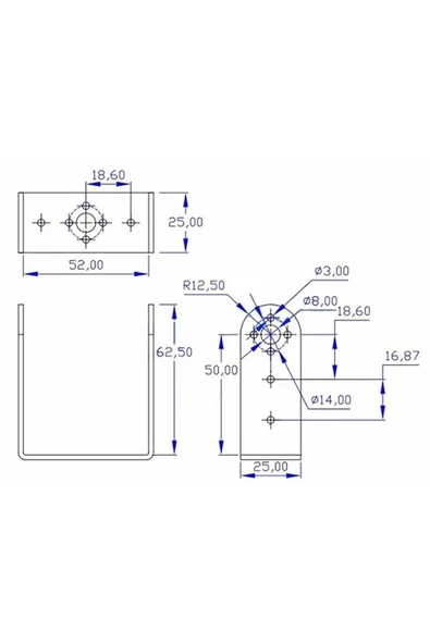 Uzun U Servo Bracket - Resim 8