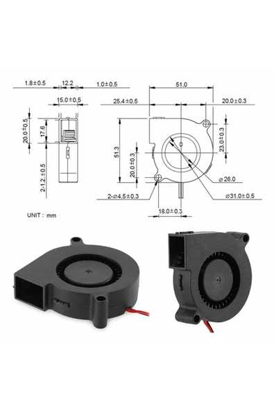 12V 5015 Salyangoz Fan - Resim 8