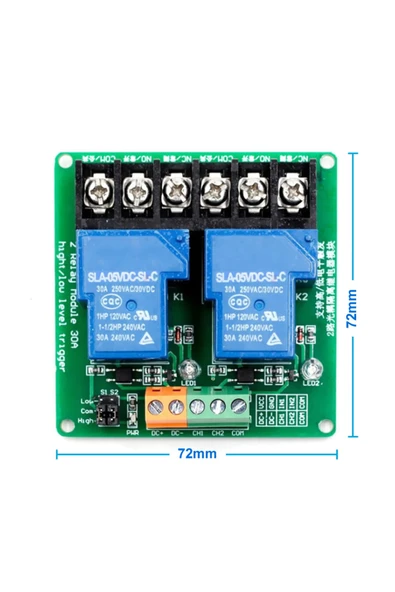 2 Kanal 5V 30A Röle Modül - Resim 2