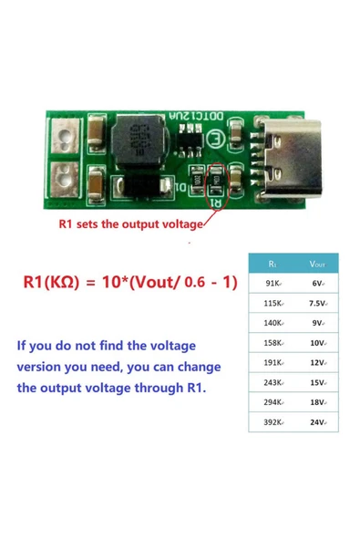 Type-C USB to 12V Boost Modül - Resim 5