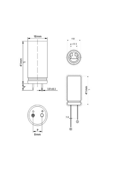 2.7V 50F Süper Kapasitör 18x41mm - Resim 8
