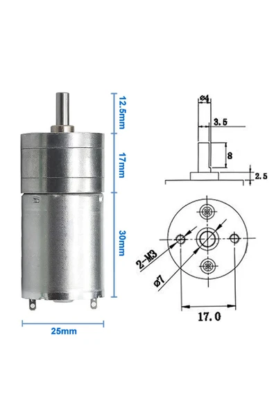 JGA25-370 600Rpm 24V - Resim 8